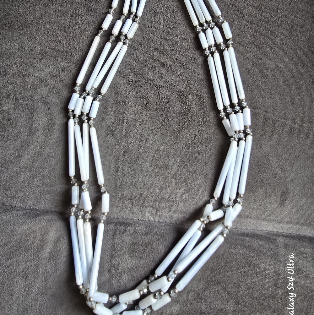Elegant White Beaded Necklace